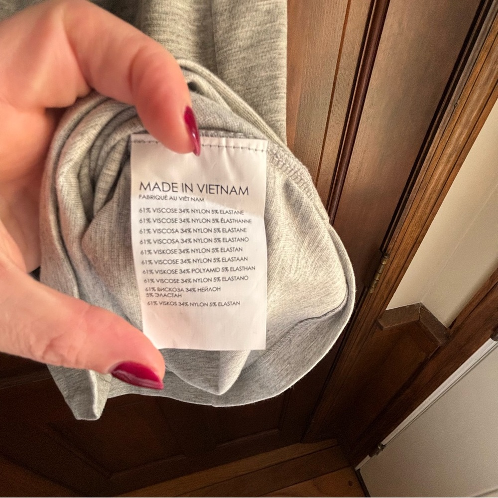 CLUB MONACO Heather Gray Twansia Sarong-Style Tie Waist Ponte Knit Dress. Sz: XS - Picture 5 of 6